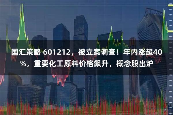 国汇策略 601212，被立案调查！年内涨超40%，重要化工原料价格飙升，概念股出炉