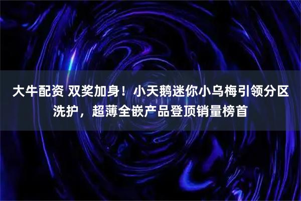 大牛配资 双奖加身！小天鹅迷你小乌梅引领分区洗护，超薄全嵌产品登顶销量榜首