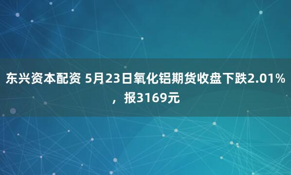 东兴资本配资 5月23日氧化铝期货收盘下跌2.01%，报3169元