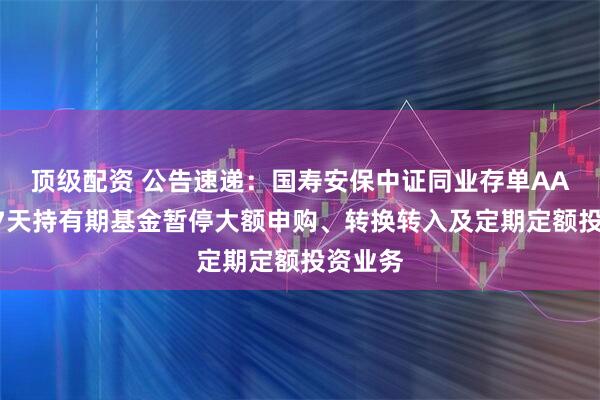 顶级配资 公告速递：国寿安保中证同业存单AAA指数7天持有期基金暂停大额申购、转换转入及定期定额投资业务